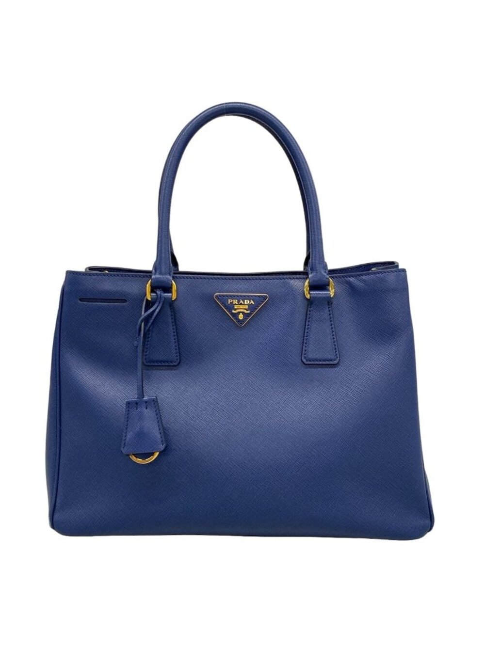 Prada Handbag Galleria Medium Bag Blue Leather